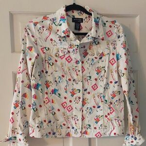 Colorful Graphic Print Jacket, small